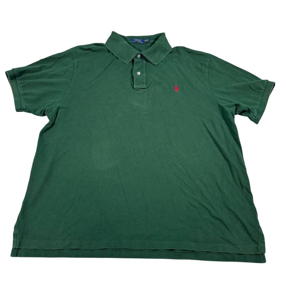 Polo Ralph Lauren Polo Shirt Mens 2XB Green Short Sleeve Red Pony Big and Tall